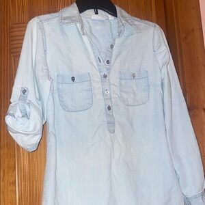 New York & Company Light Blue Shirt